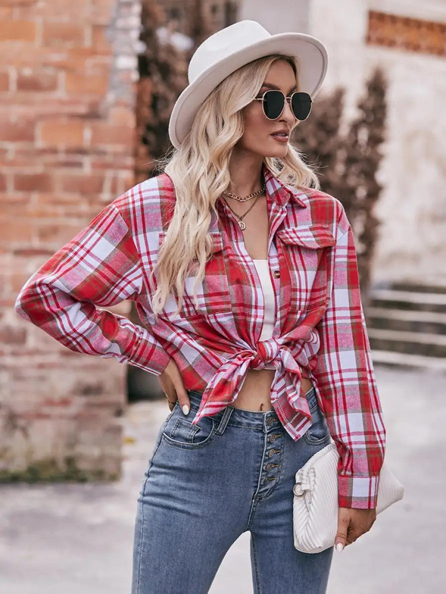 Women's Plaid Shirt with Chest Pocket – Relaxed Fit | Shirts