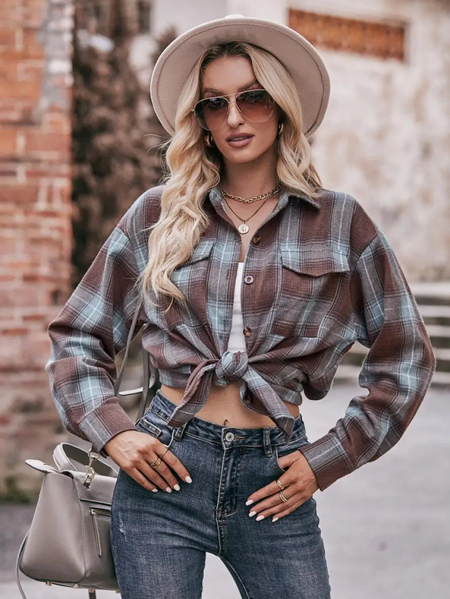 Women's Plaid Shirt with Chest Pocket – Relaxed Fit | Shirts