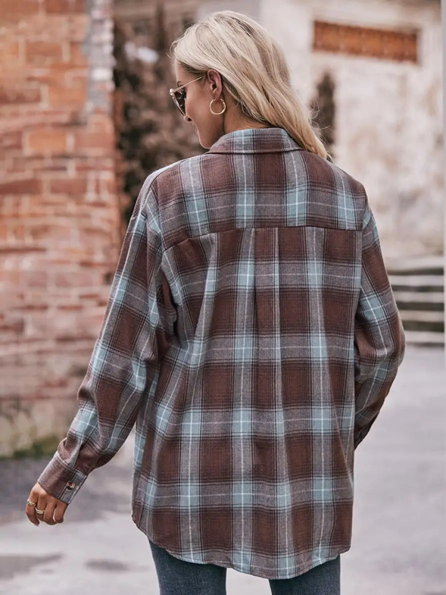 Women's Plaid Shirt with Chest Pocket – Relaxed Fit | Shirts