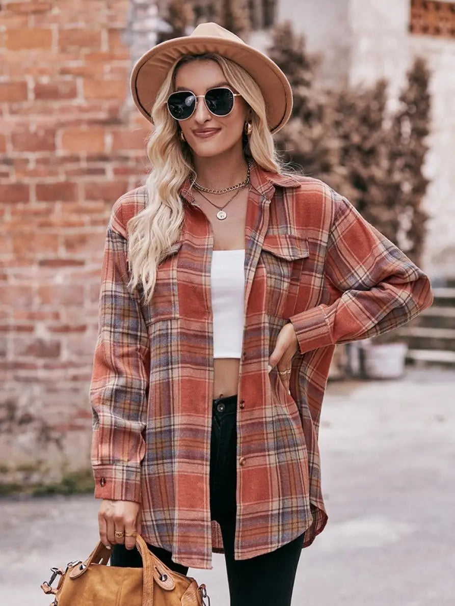 Women's Plaid Shirt with Chest Pocket – Relaxed Fit | Shirts