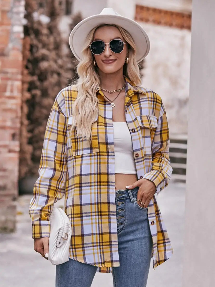 Women's Plaid Shirt with Chest Pocket – Relaxed Fit | Shirts