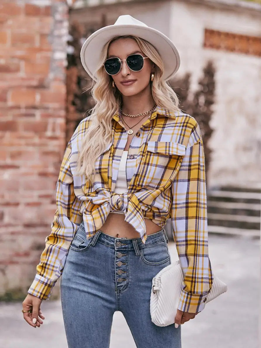 Women's Plaid Shirt with Chest Pocket – Relaxed Fit | Shirts