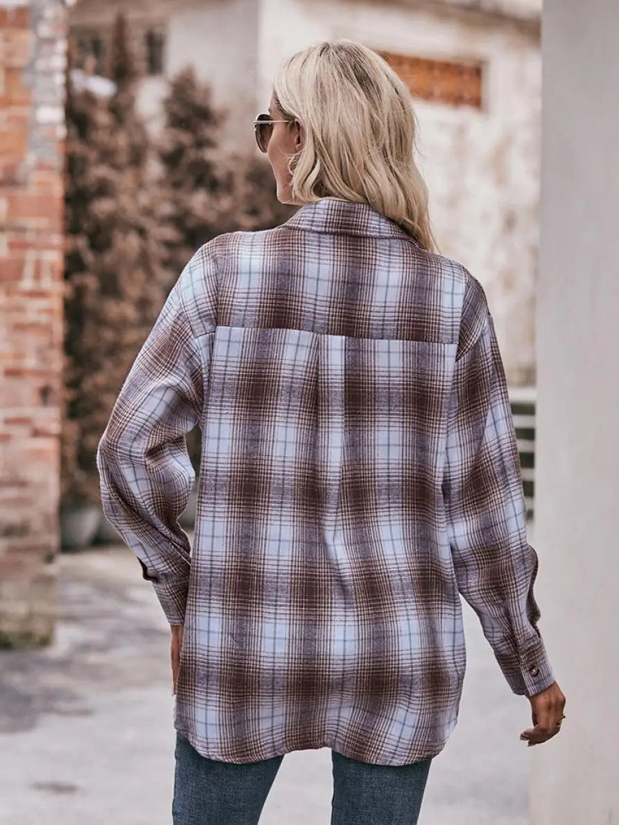 Women's Plaid Shirt with Chest Pocket – Relaxed Fit | Shirts