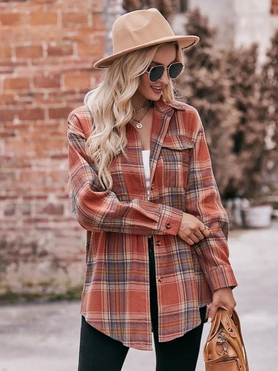 Women's Plaid Shirt with Chest Pocket – Relaxed Fit | Shirts