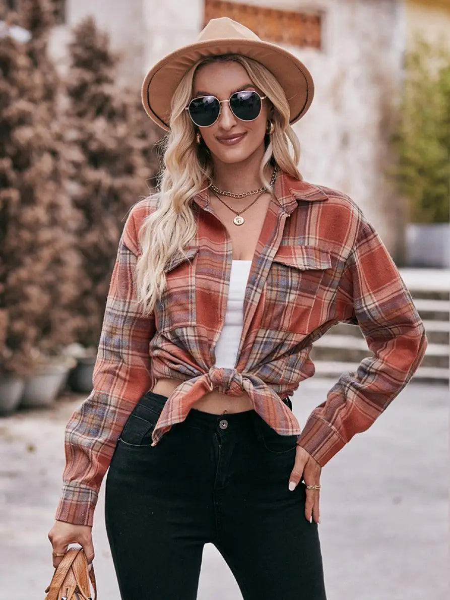 Women's Plaid Shirt with Chest Pocket – Relaxed Fit | Shirts