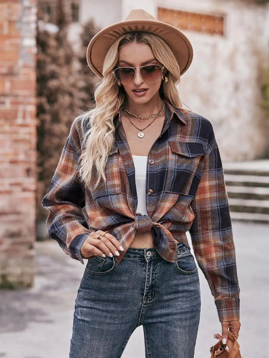 Women's Plaid Shirt with Chest Pocket – Relaxed Fit | Shirts