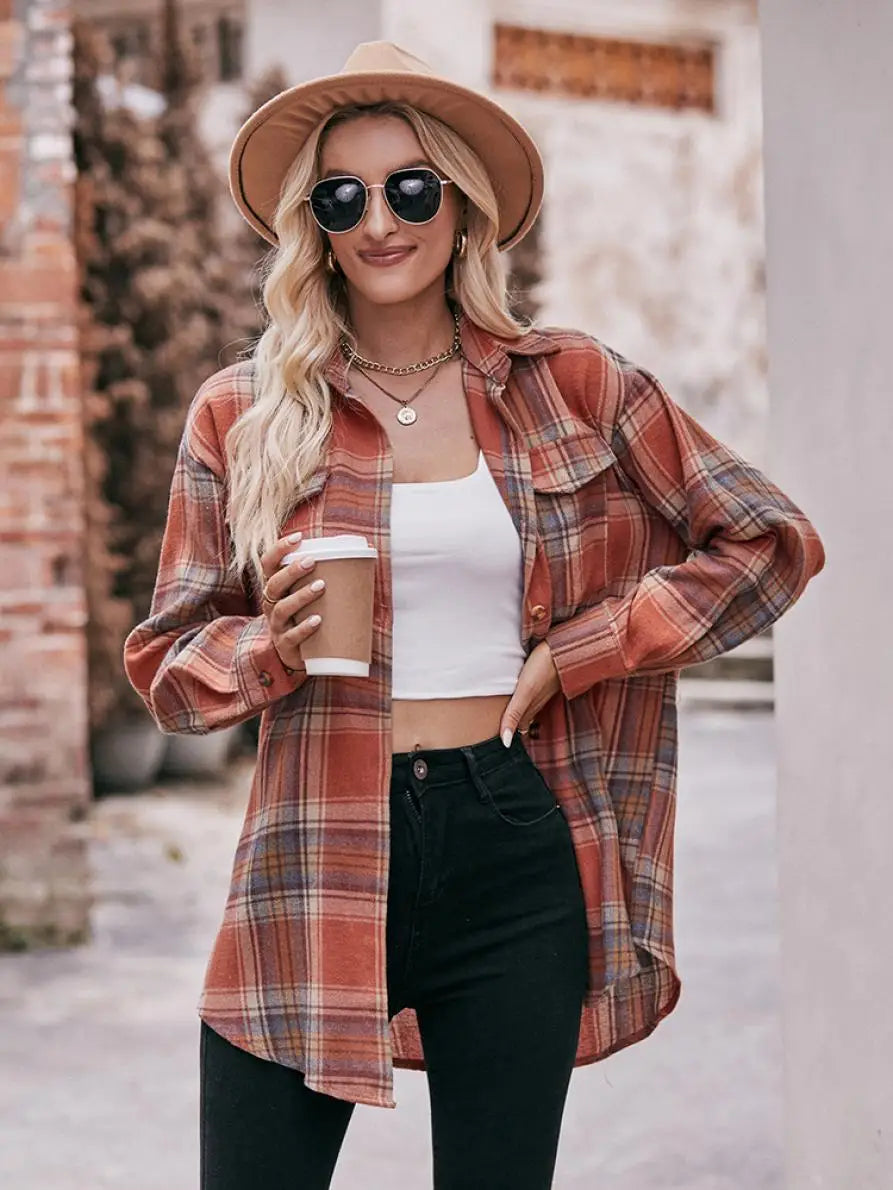 Women's Plaid Shirt with Chest Pocket – Relaxed Fit | Shirts