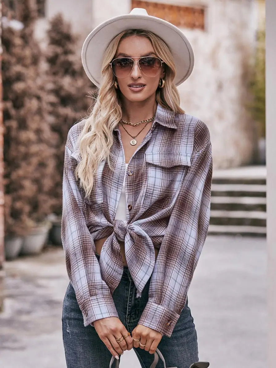 Women's Plaid Shirt with Chest Pocket – Relaxed Fit | Shirts