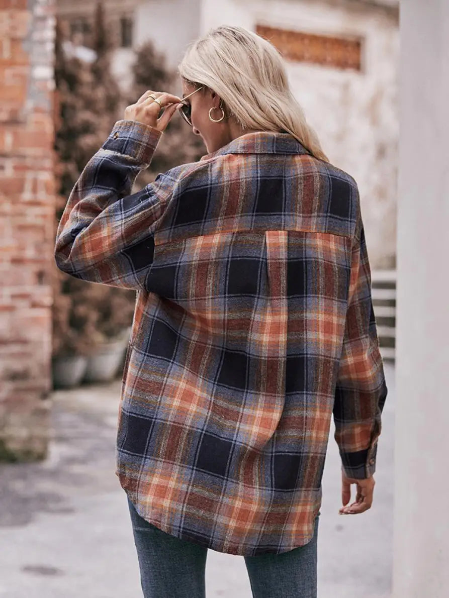 Women's Plaid Shirt with Chest Pocket – Relaxed Fit | Shirts