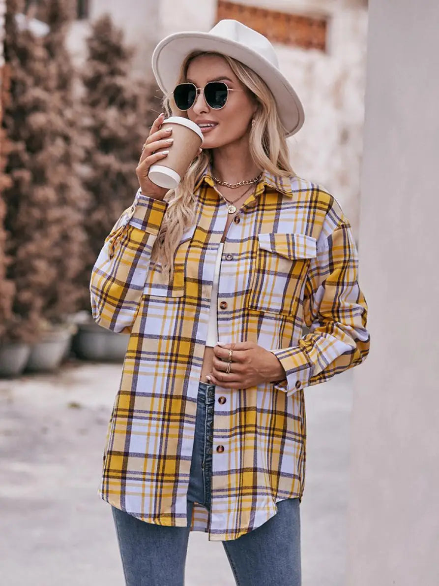 Women's Plaid Shirt with Chest Pocket – Relaxed Fit | Shirts