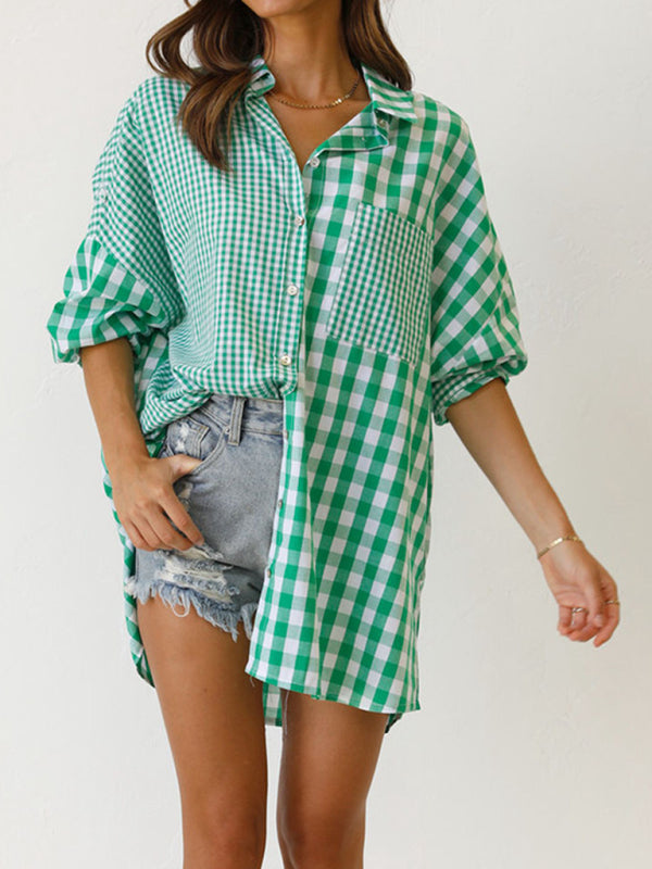 Classic Plaid Style: Long Sleeve Cotton Button-Down Collared