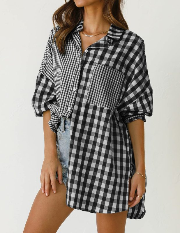 Classic Plaid Style: Long Sleeve Cotton Button-Down Collared