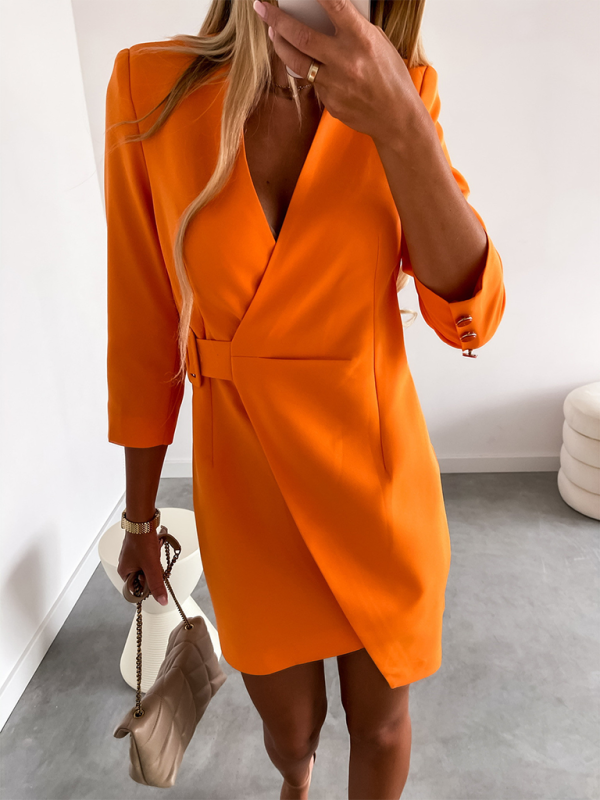 Wrap Blazer Dress with Belt for a Polished Look Wrap Dresses