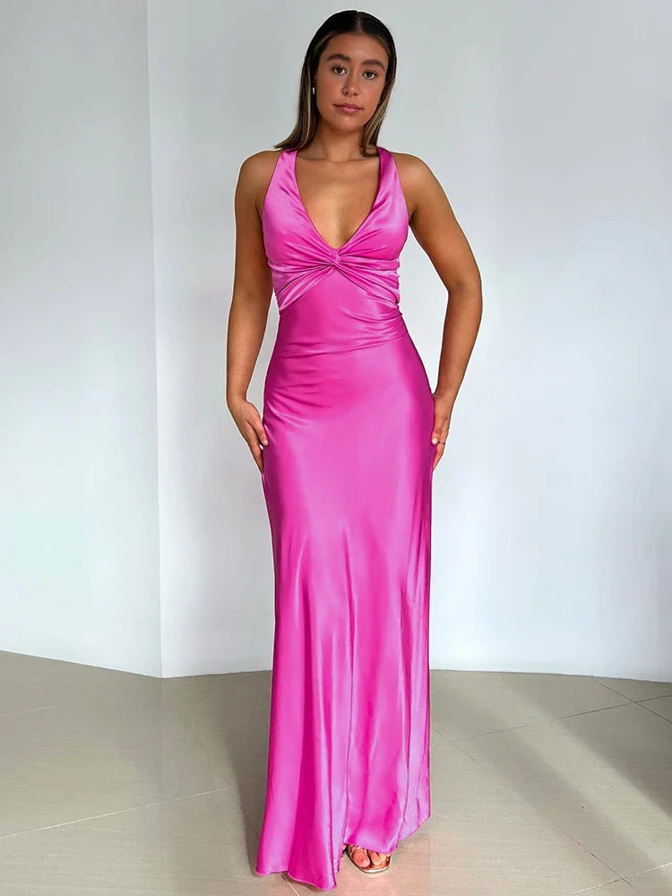 Women Elegant Satin Evening Gown for Weddings Elegant Dresses