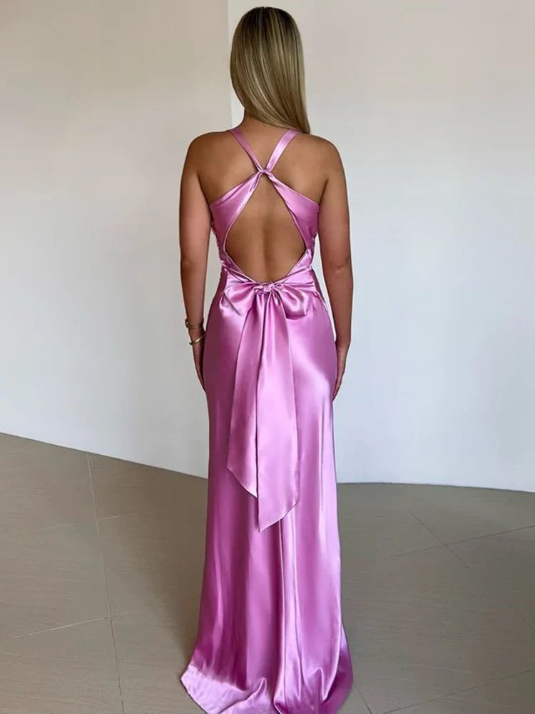 Women Elegant Satin Evening Gown for Weddings Elegant Dresses