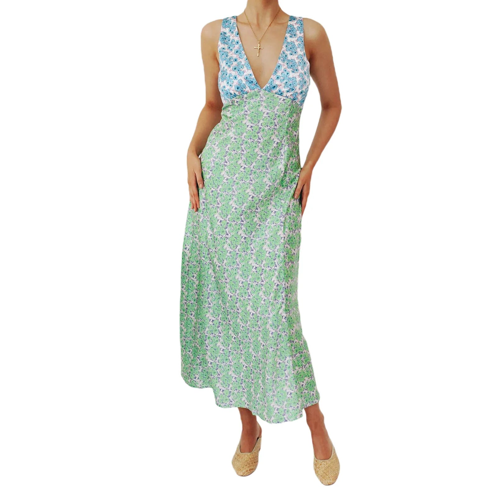 Women Floral Tie-Back Maxi Dress for Cocktails Vacation Dresses