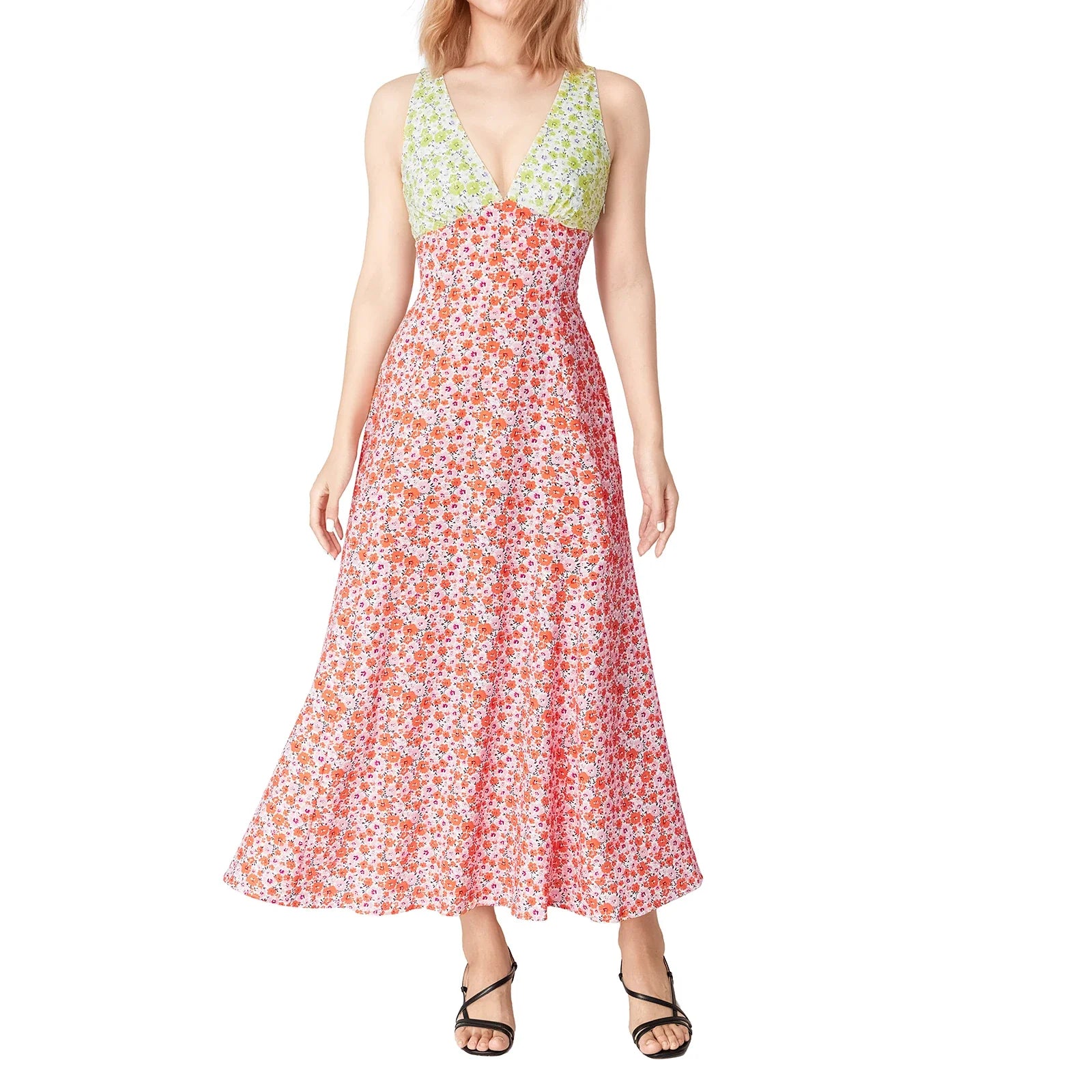 Women Floral Tie-Back Maxi Dress for Cocktails Vacation Dresses