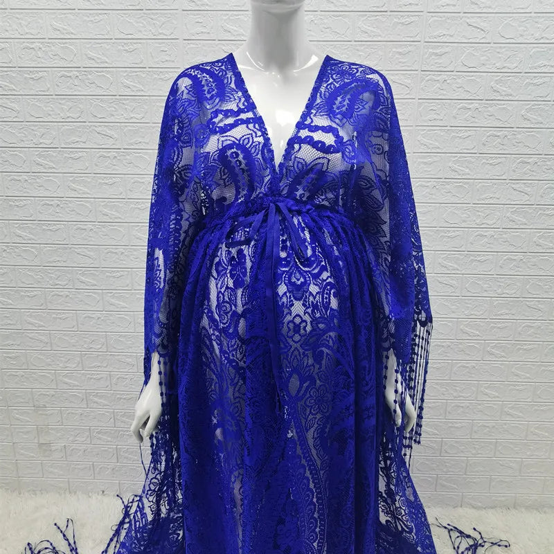 Lace Dress with Sweep Train for Elegant Occasions Maternity