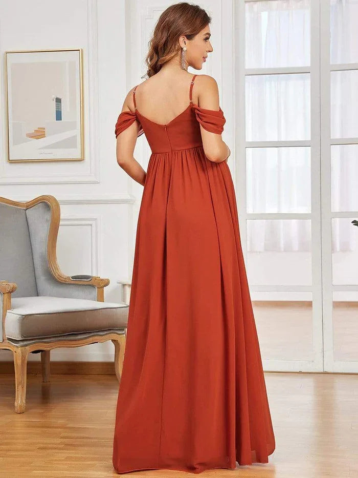 Evening Elegance Draped Maternity Gown for Special Occasions