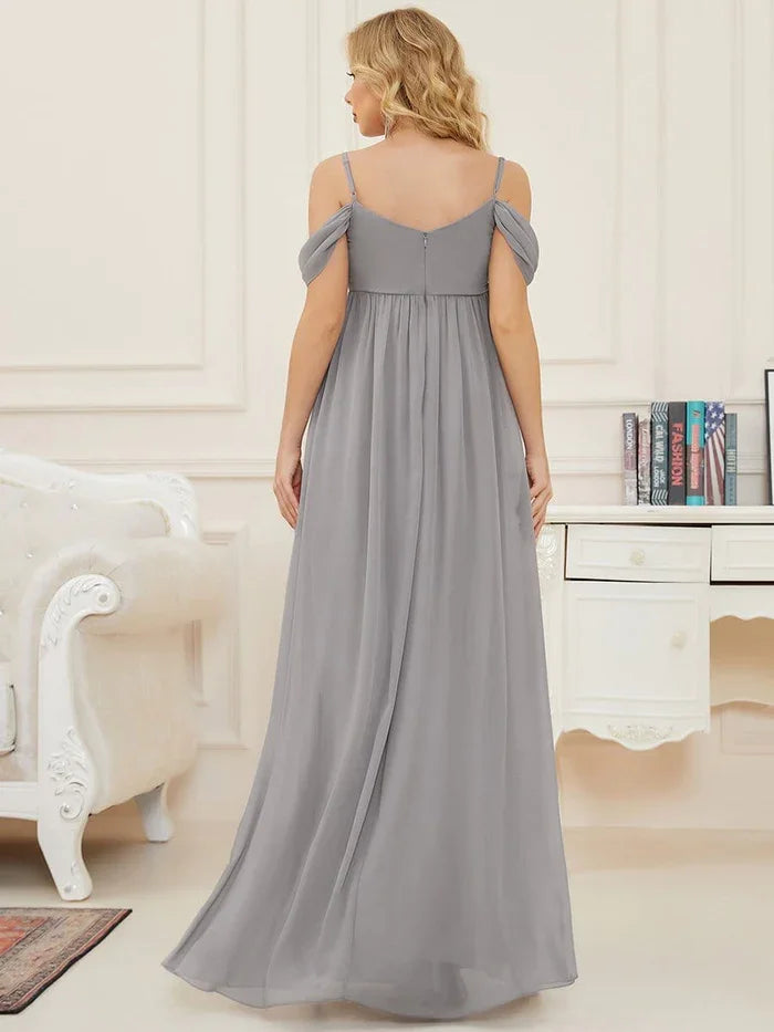 Evening Elegance Draped Maternity Gown for Special Occasions