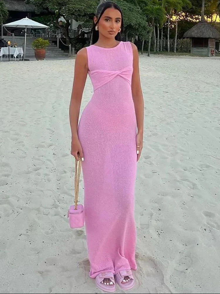 Mermaid-Inspired Bodycon Maxi Dress for Summer Getaways