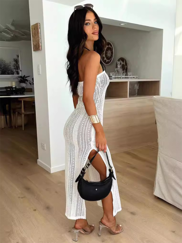 Sleeveless Open Knitting Tube Dress for Beach & Vacation | Beach Dresses