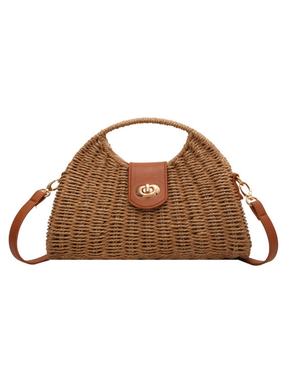 Mini Crossbody Straw Handbag for Casual Events