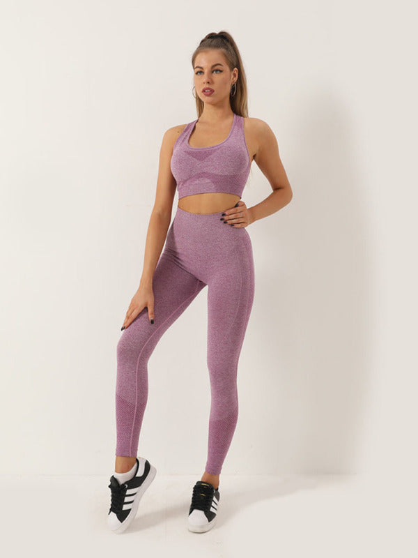 Gradient Butt Lifting Leggings + Racerback Tank Top Sporty Set