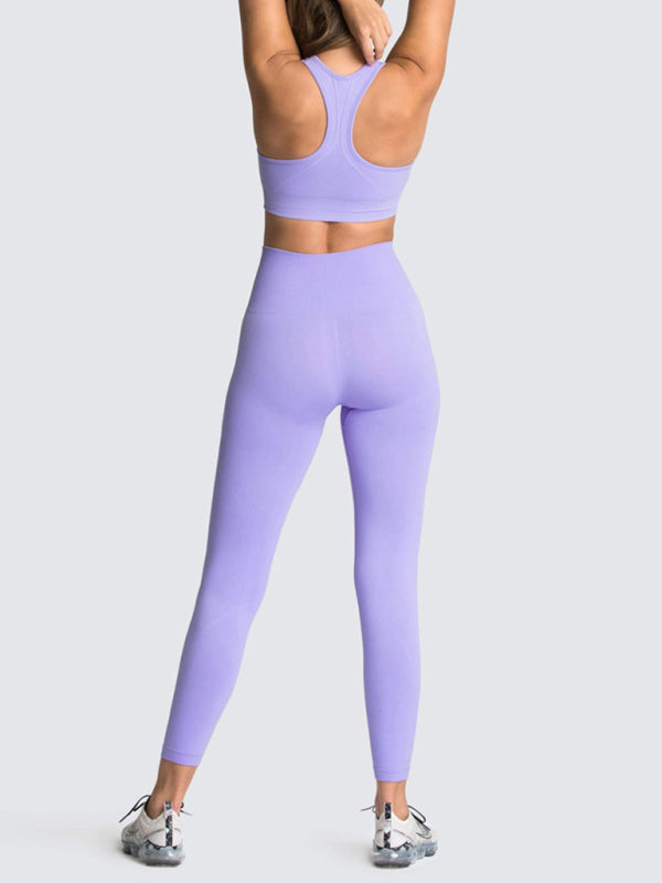 Fashion Workout Butt Lifting Leggings & Active Crop Top Set