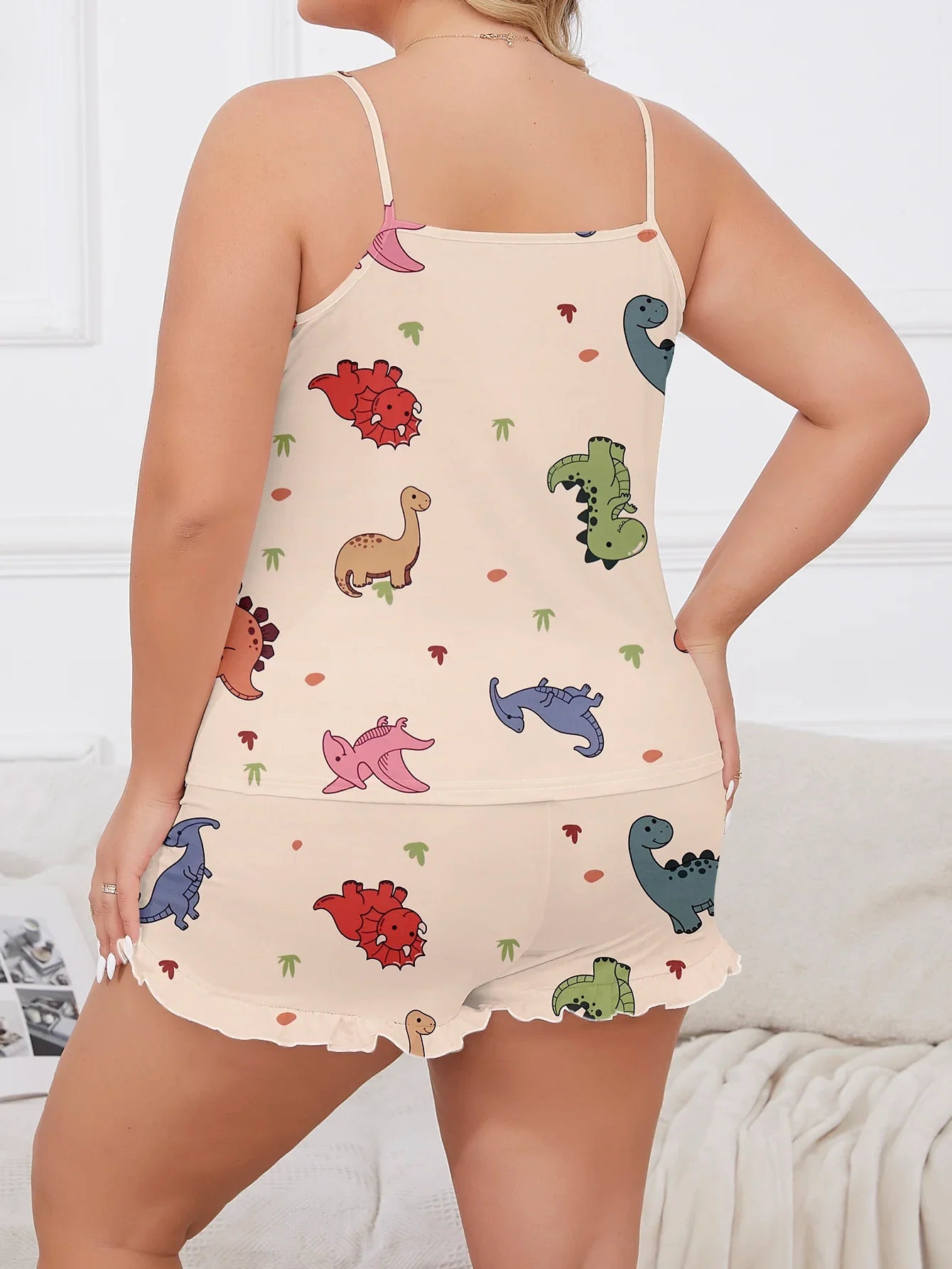 Dino Dreams Curvy 2-Piece Cami & Shorts Pajama Set Pajamas