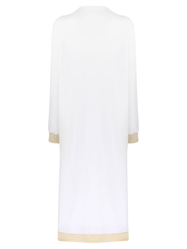 Comfortable 3-Piece Pajama Set - V-Neck Top, Wide-Leg Pants, Robe | Sleepwear & Loungewear