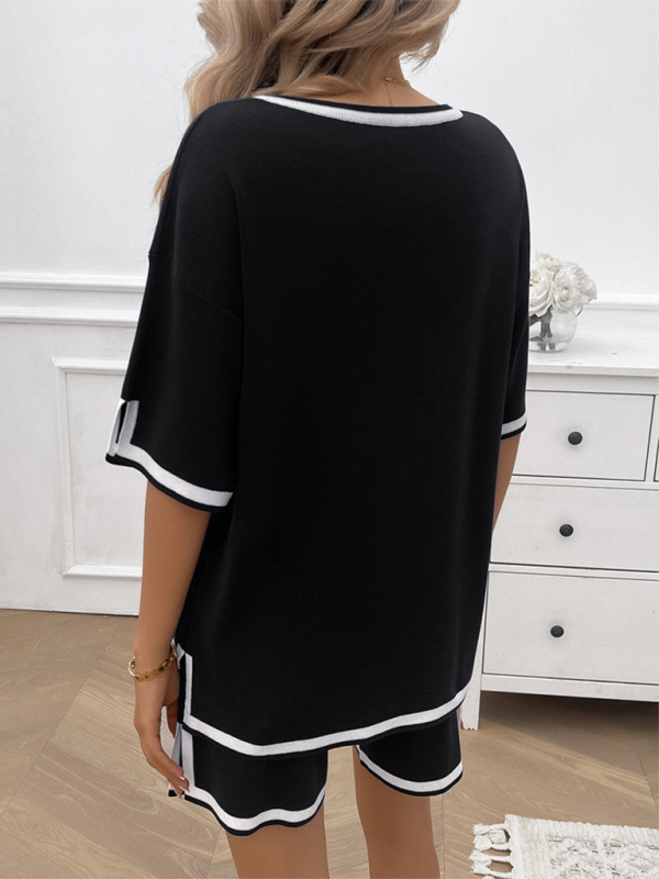 Casual V-Neck T-shirt and Shorts Set for Women | Summer Outfits