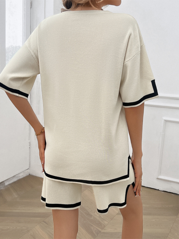 Relaxed Fit T-shirt and Shorts Set with Drawstring Waist | Shorts Set