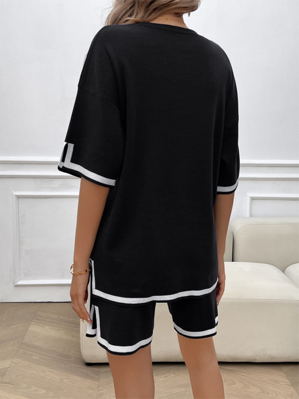 Relaxed Fit T-shirt and Shorts Set with Drawstring Waist | Shorts Set