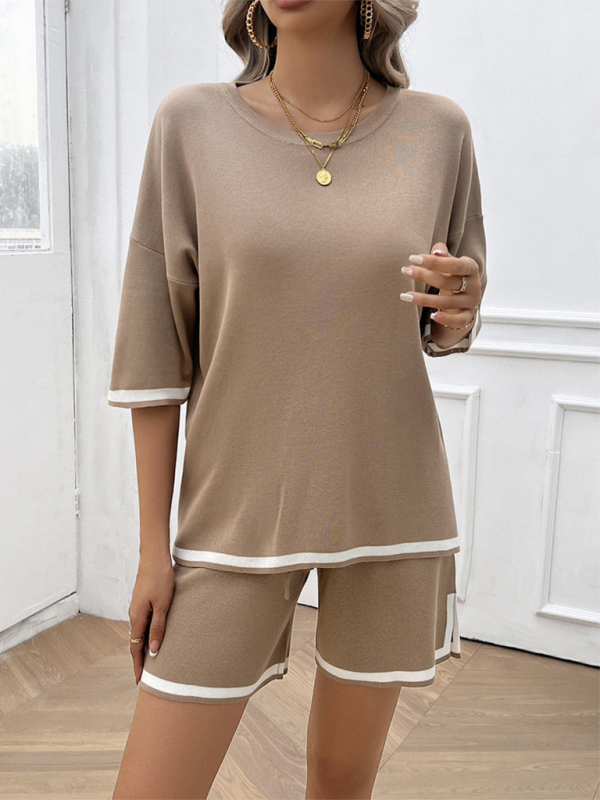 Relaxed Fit T-shirt and Shorts Set with Drawstring Waist | Shorts Set