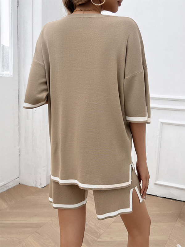 Relaxed Fit T-shirt and Shorts Set with Drawstring Waist | Shorts Set