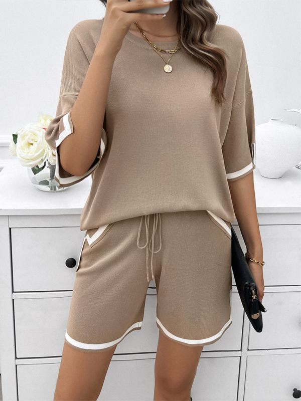 Relaxed Fit T-shirt and Shorts Set with Drawstring Waist | Shorts Set