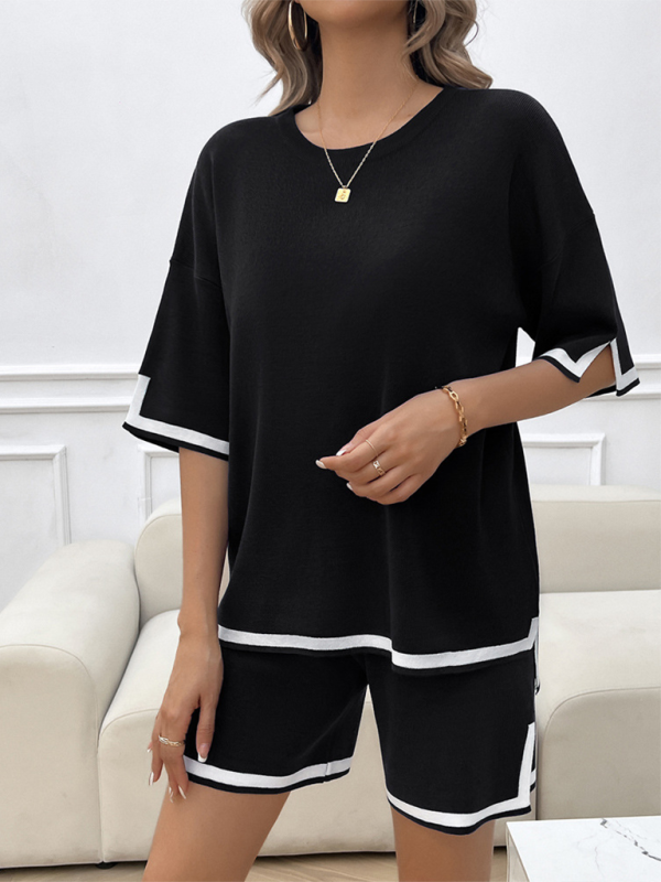 Relaxed Fit T-shirt and Shorts Set with Drawstring Waist | Shorts Set