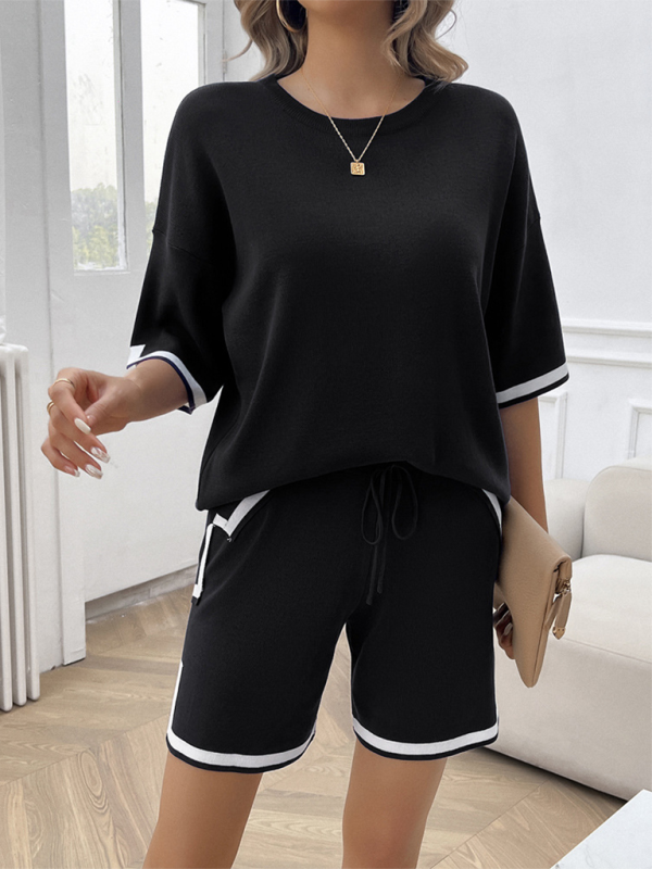 Relaxed Fit T-shirt and Shorts Set with Drawstring Waist | Shorts Set