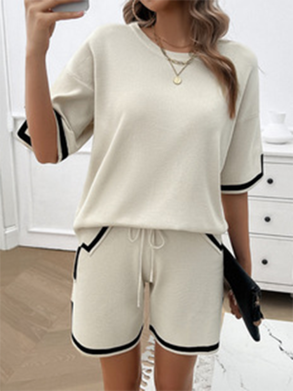 Relaxed Fit T-shirt and Shorts Set with Drawstring Waist | Shorts Set