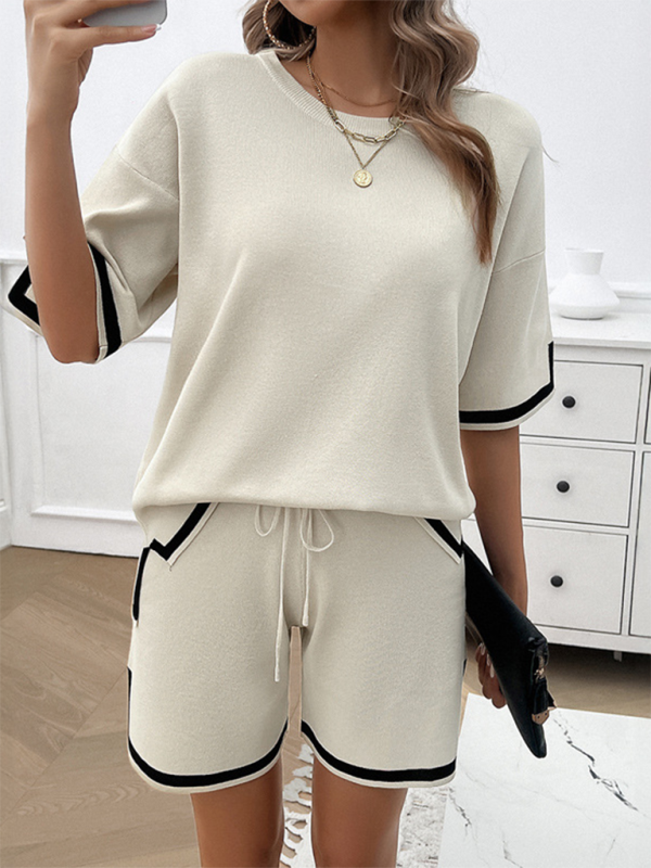 Relaxed Fit T-shirt and Shorts Set with Drawstring Waist | Shorts Set