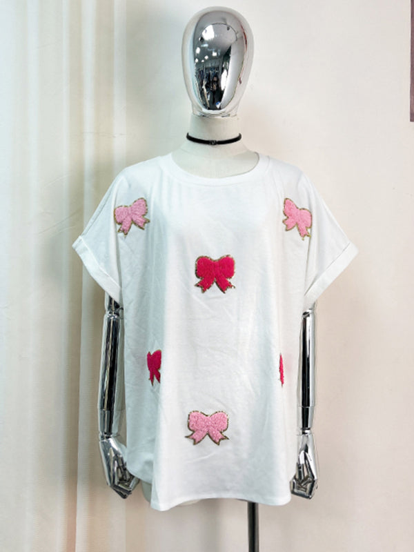 Sparkle Women's Oversized T-Shirt with Bows T-Shirts