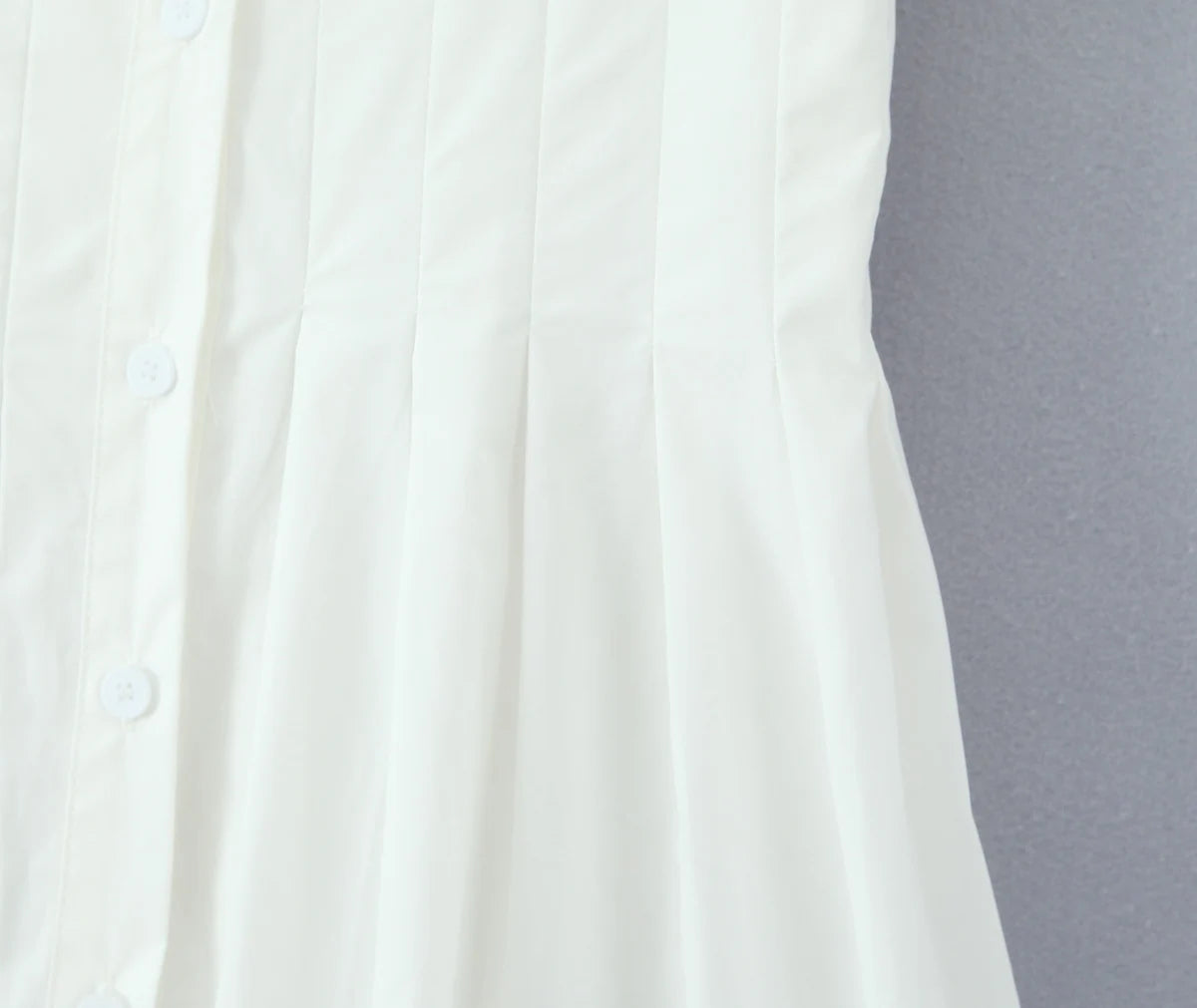 White Cotton Button-Front Summer Dress with Lace Detailing | Cami Dresses