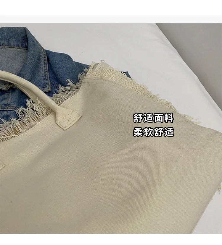 Casual Distressed Hem Tote Bag for Everyday Style | HandBags