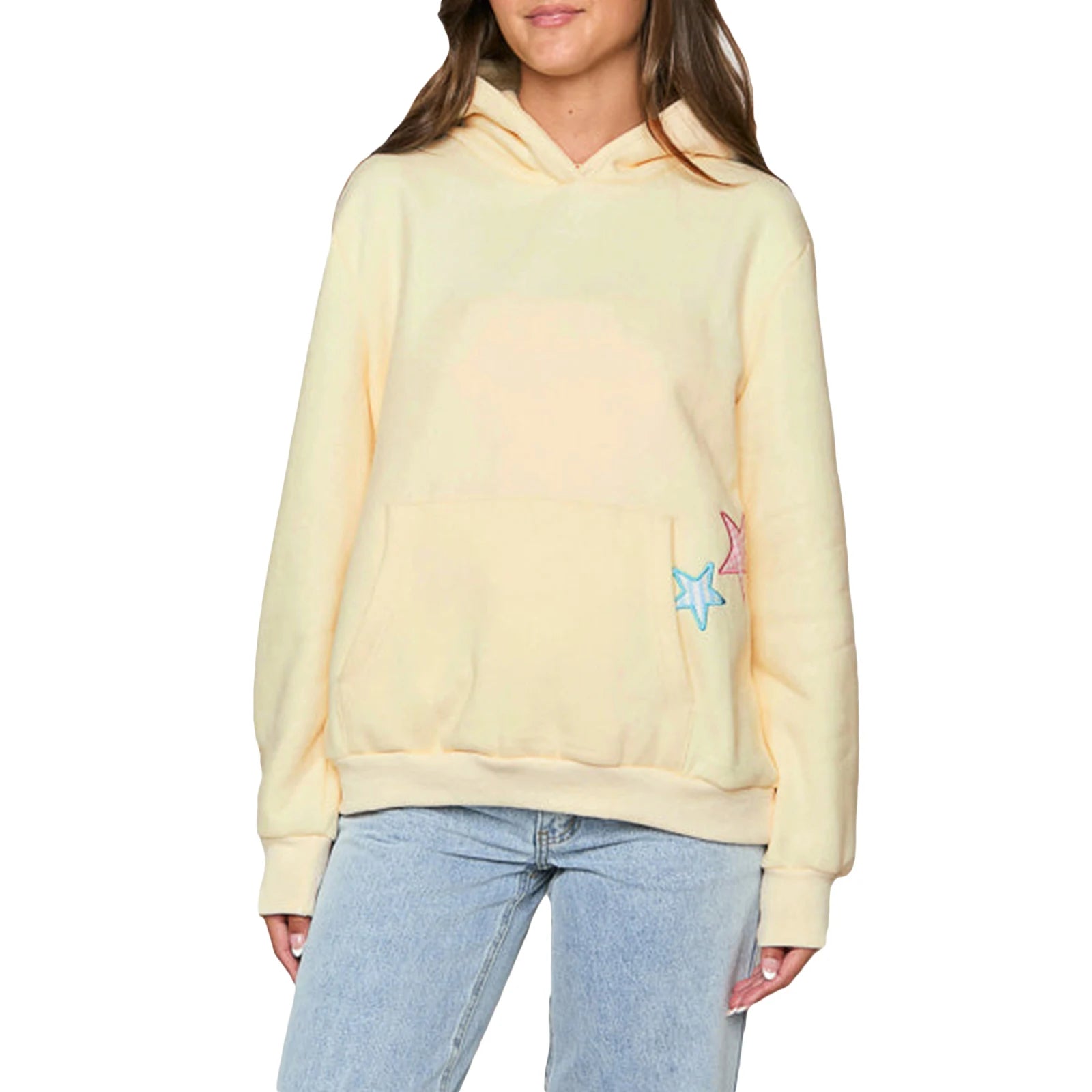 Sporty Star-Embroidered Hoodie for Women | Hoodies