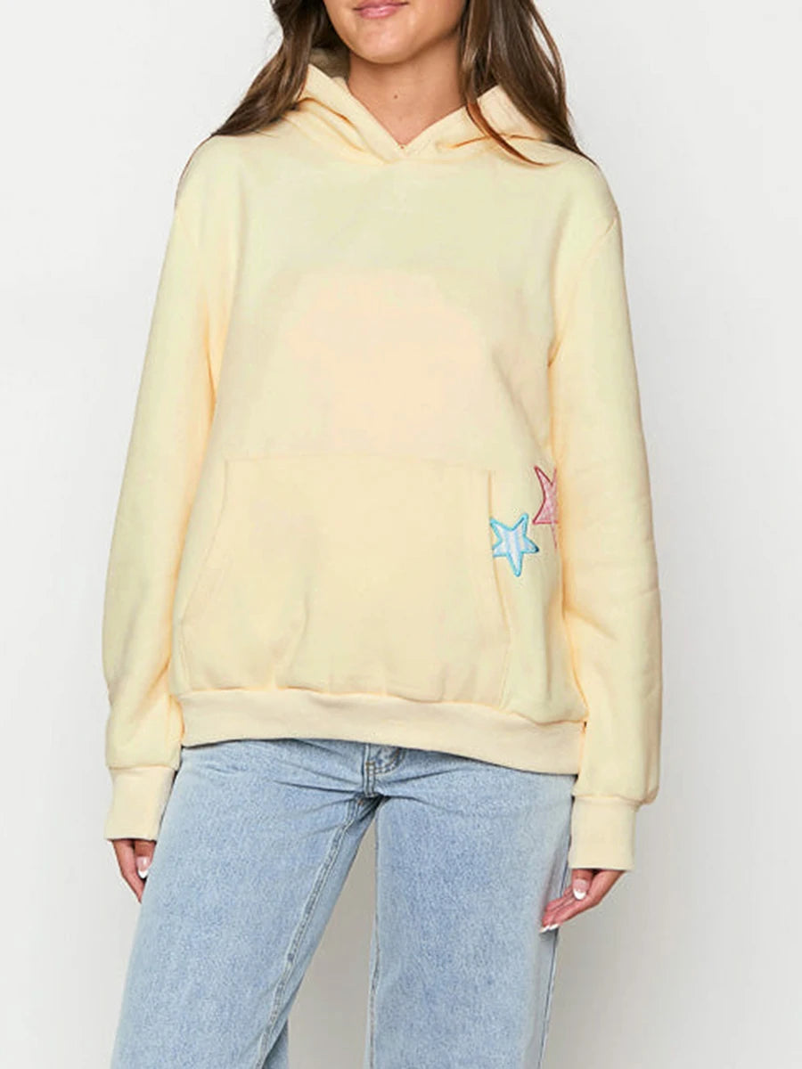 Sporty Star-Embroidered Hoodie for Women | Hoodies