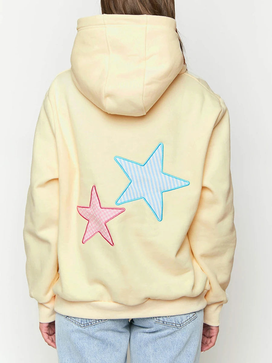 Sporty Star-Embroidered Hoodie for Women | Hoodies