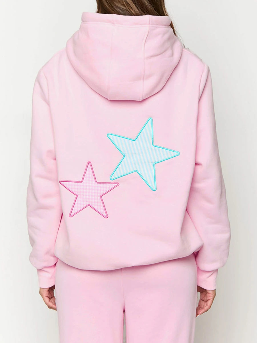 Sporty Star-Embroidered Hoodie for Women | Hoodies