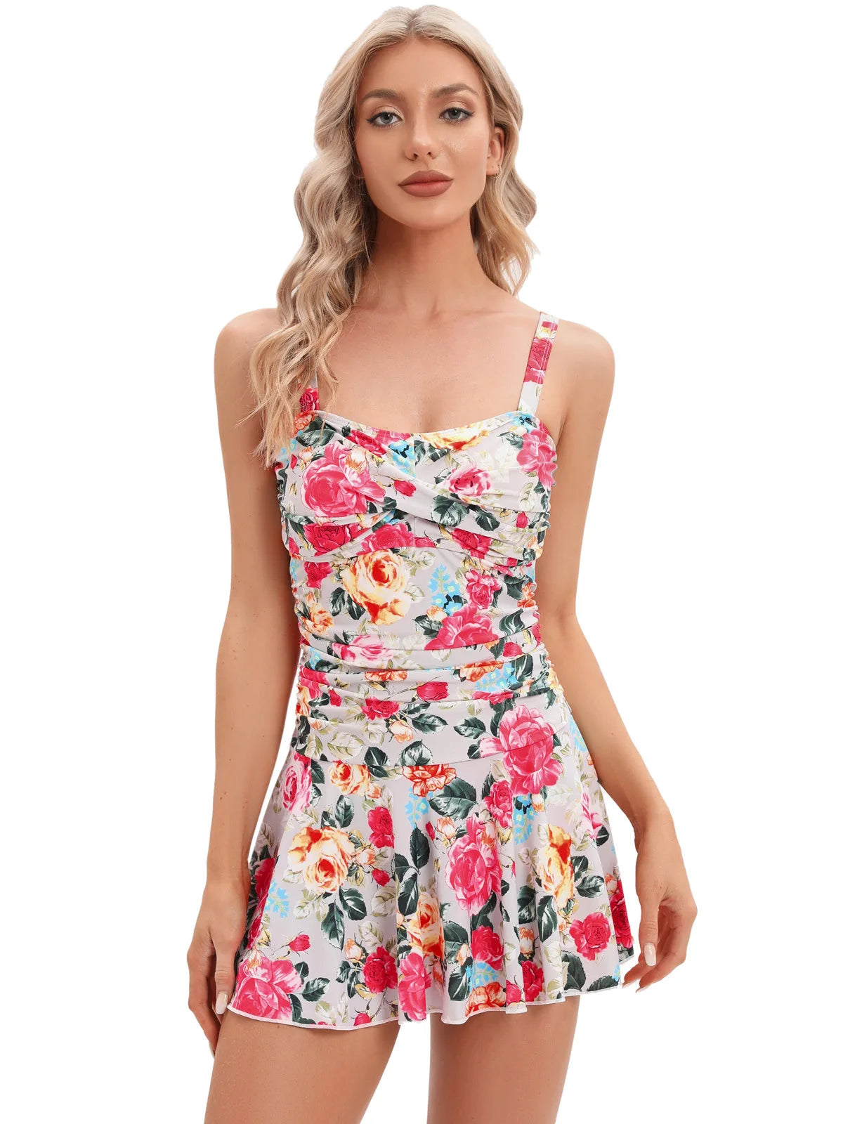 Floral Swim Dress and Boy Shorts Set for Surf | Swimdress