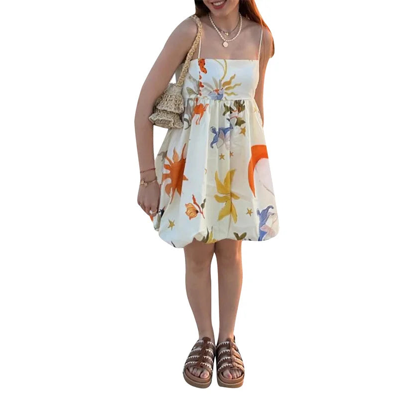 Casual Summer Empire Waist Sundress with Celestial Design | Sundresses